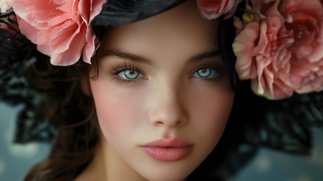 Floral Elegance Portrait