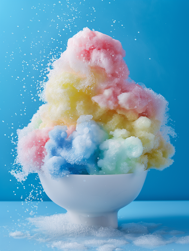 Vibrant Layered Shaved Ice Dessert