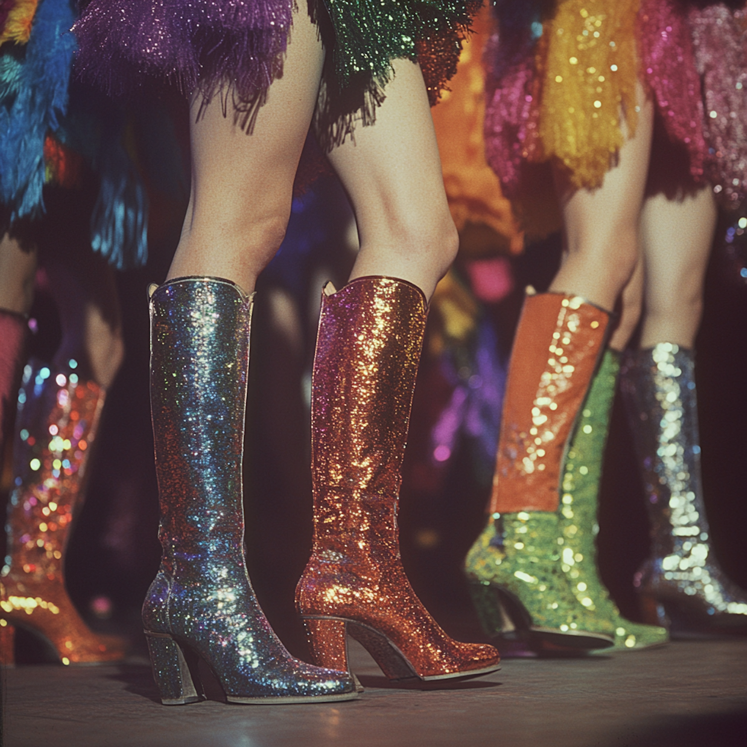 Vibrant Glittery Boots