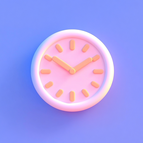 Pink and Blue Minimalist Clock