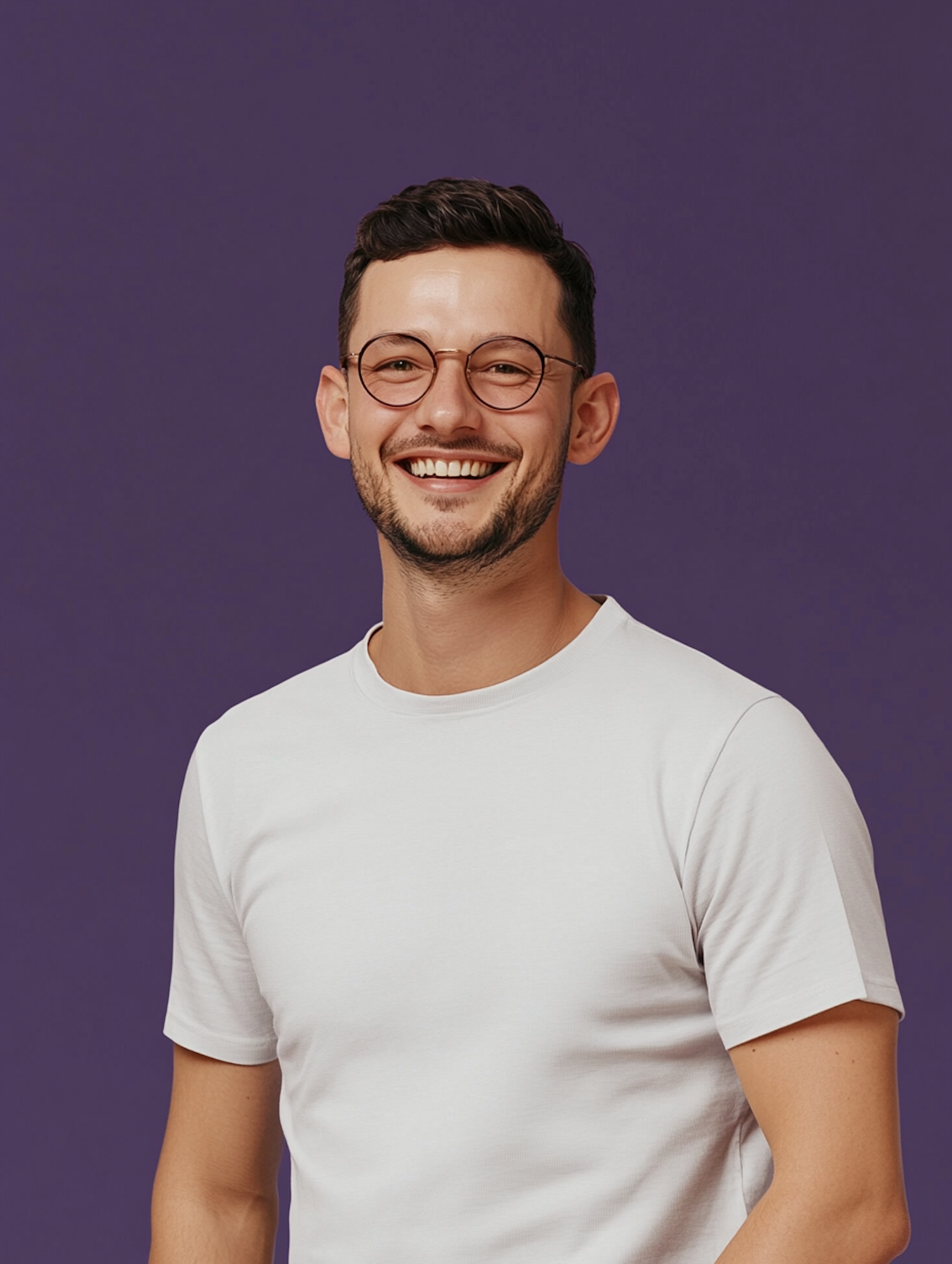 Smiling Man with Glasses