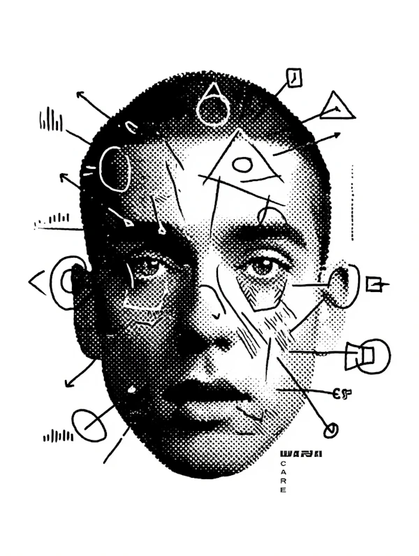 Halftone Face Illustration