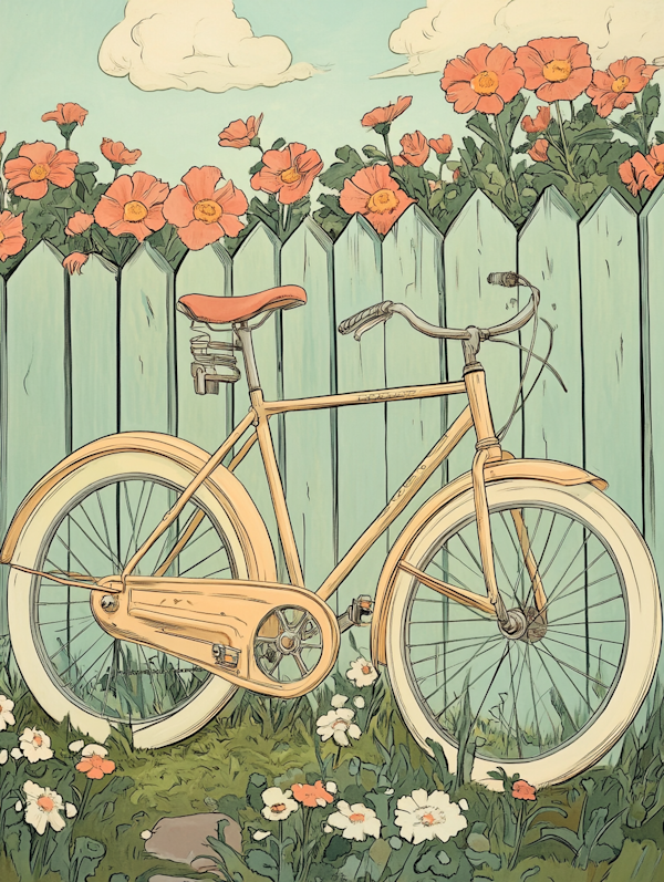 Vintage Bicycle with Flowers