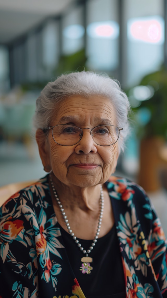 Elderly Woman with Gentle Smile