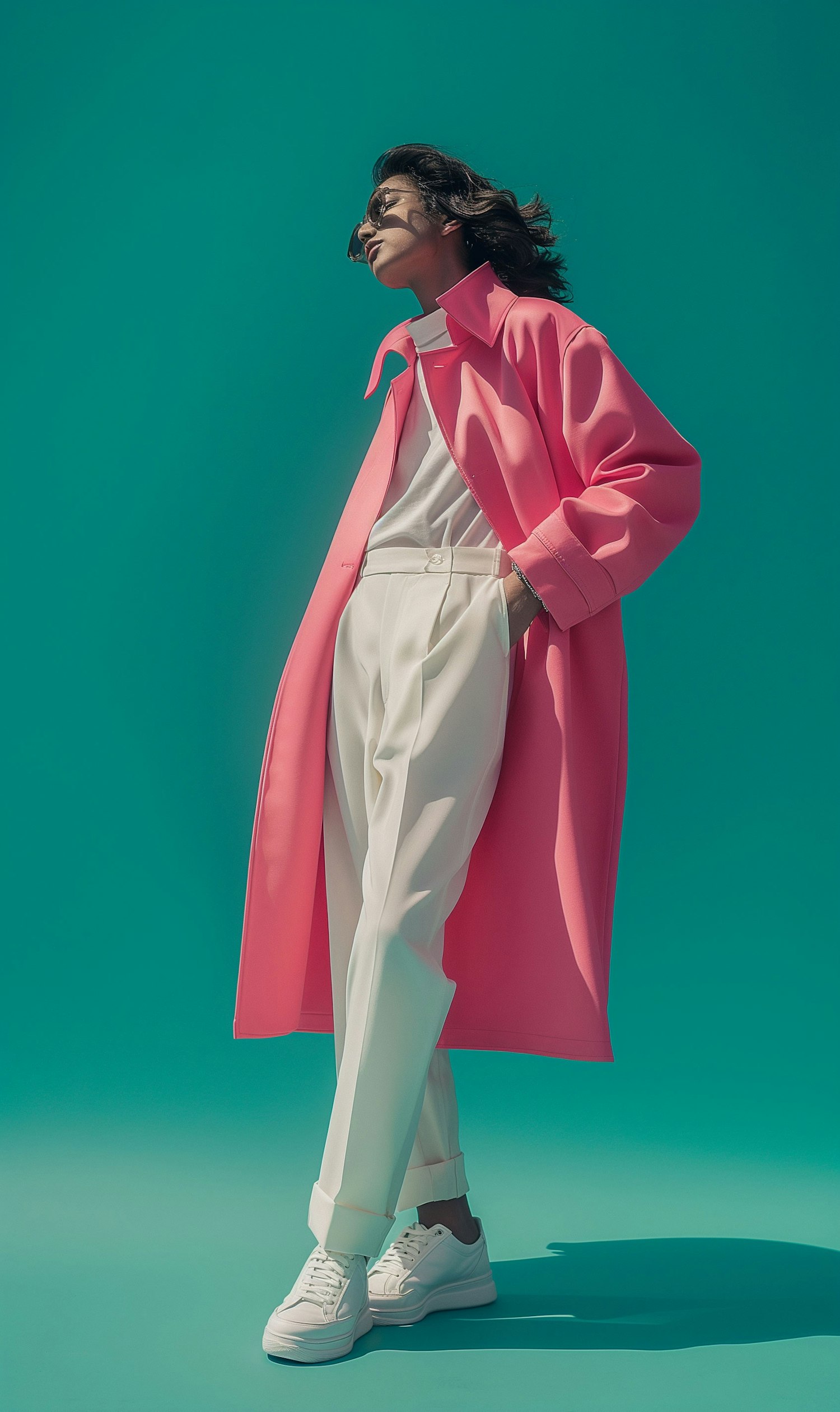 Stylish Woman in Pink Coat