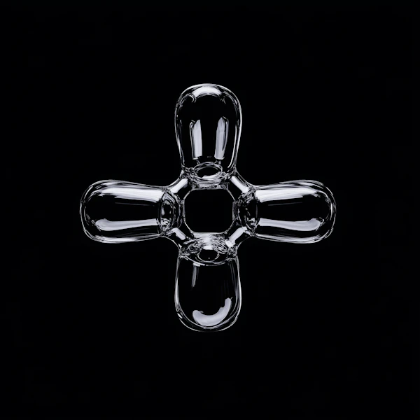 Glass Cross on Black