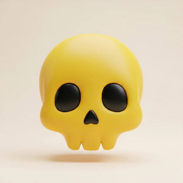 Stylized Yellow Skull