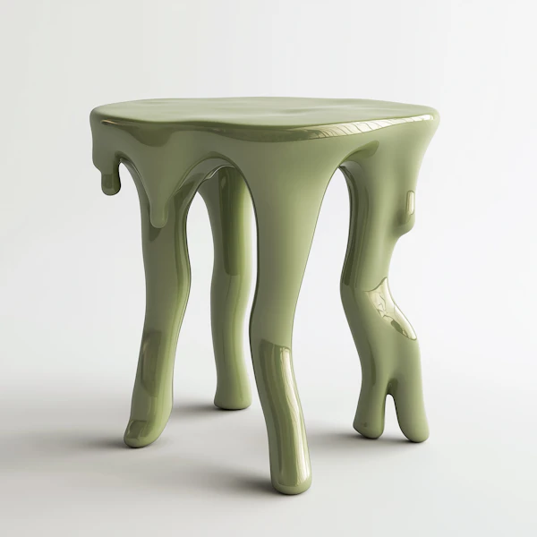 Glossy Olive Stool