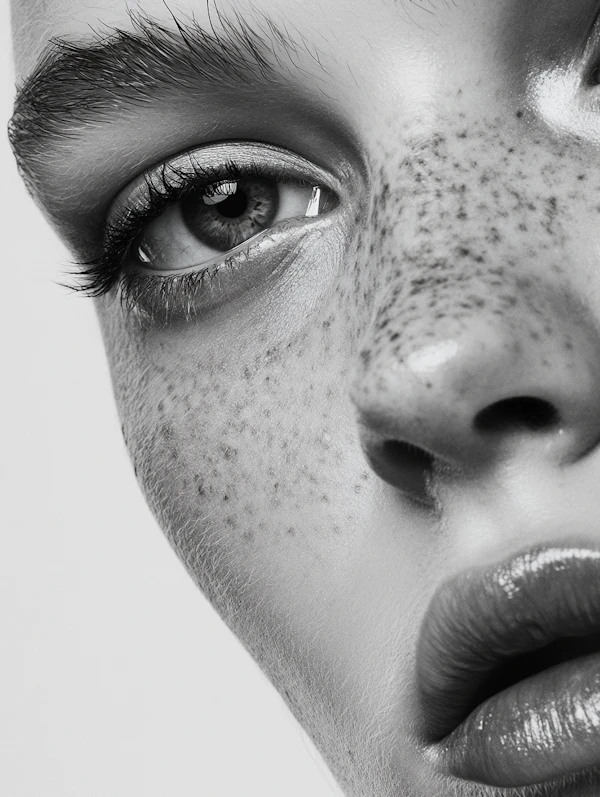 Monochrome Face Close-Up