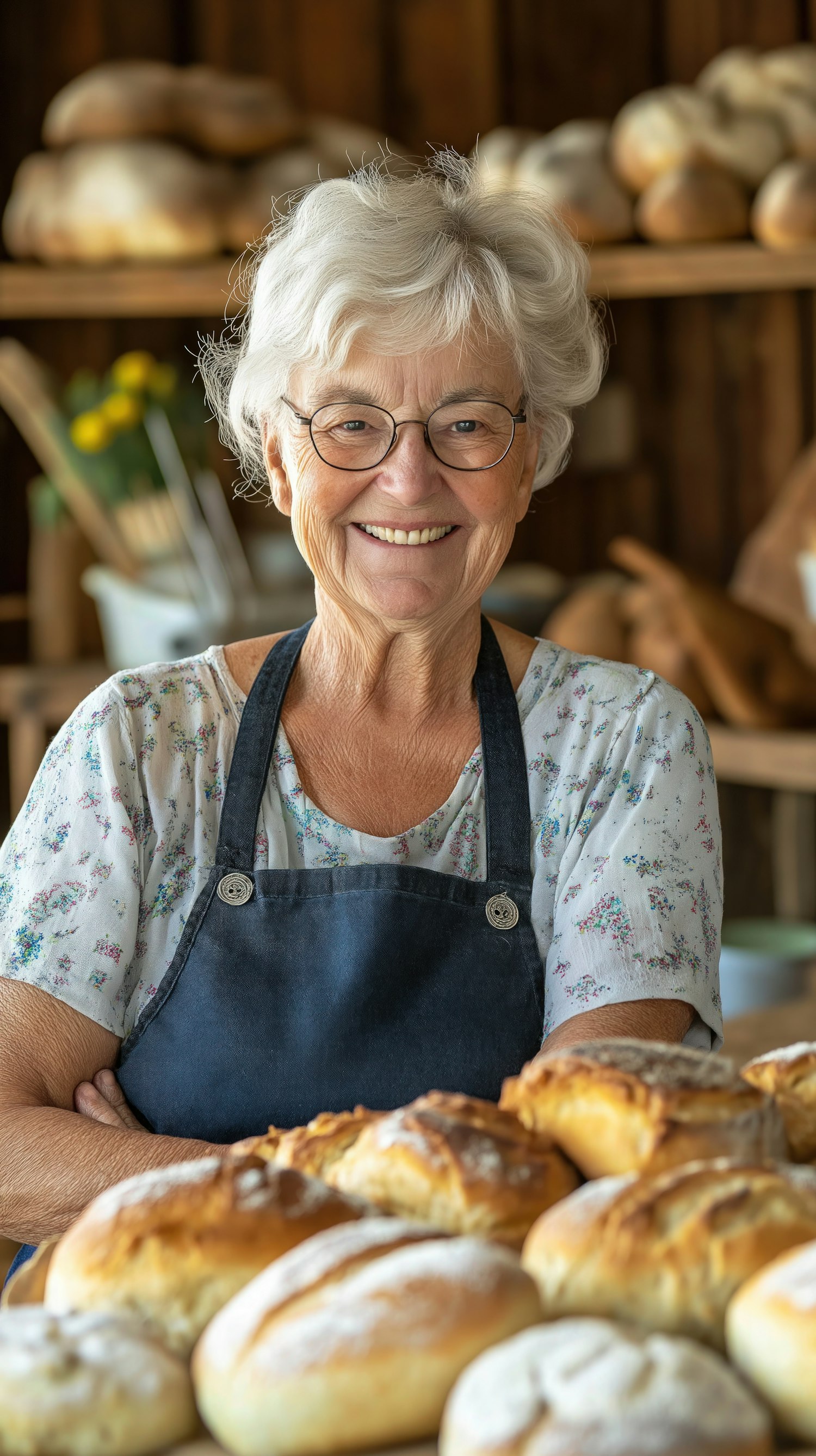 Elderly Woman Baking