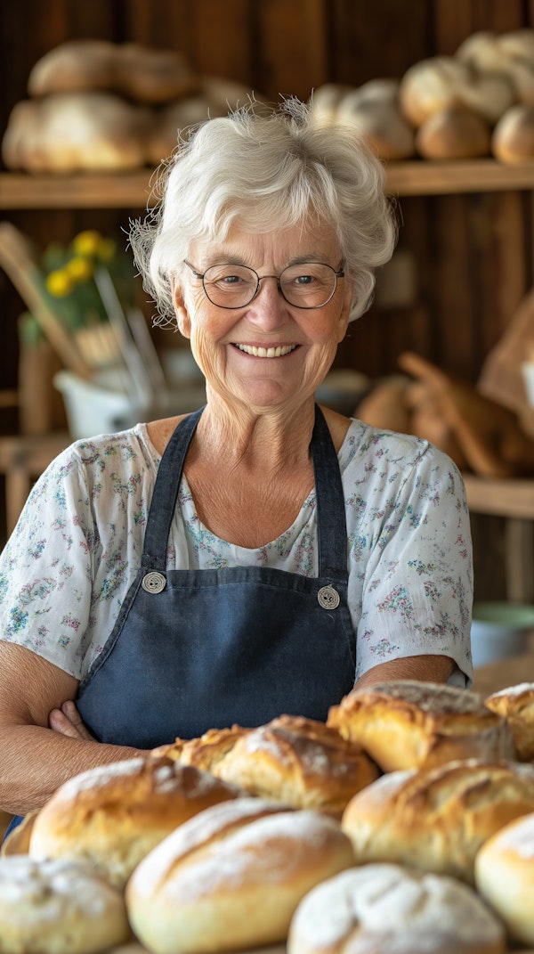 Elderly Woman Baking