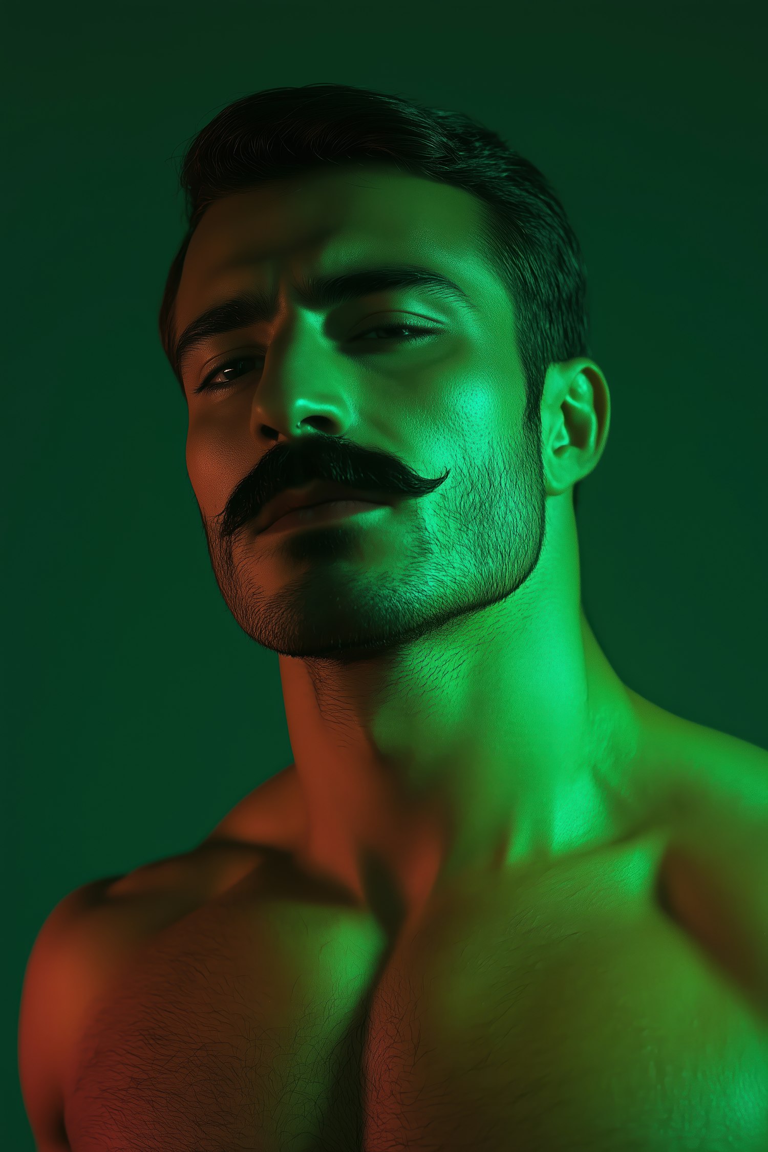 Dramatic Portrait with Green Hue