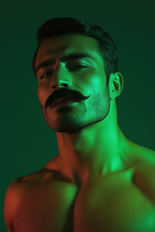 Dramatic Portrait with Green Hue