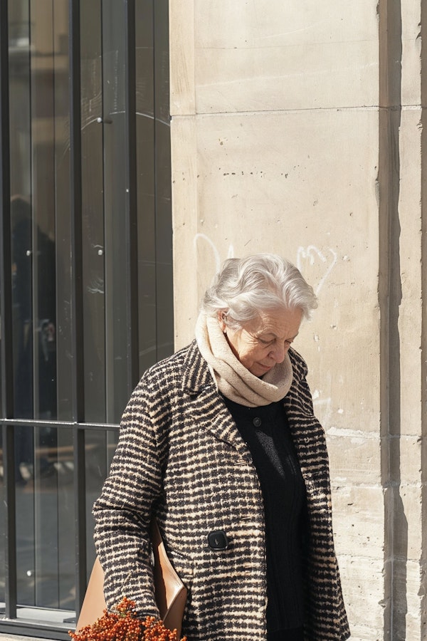 Elderly Woman Walking in the City