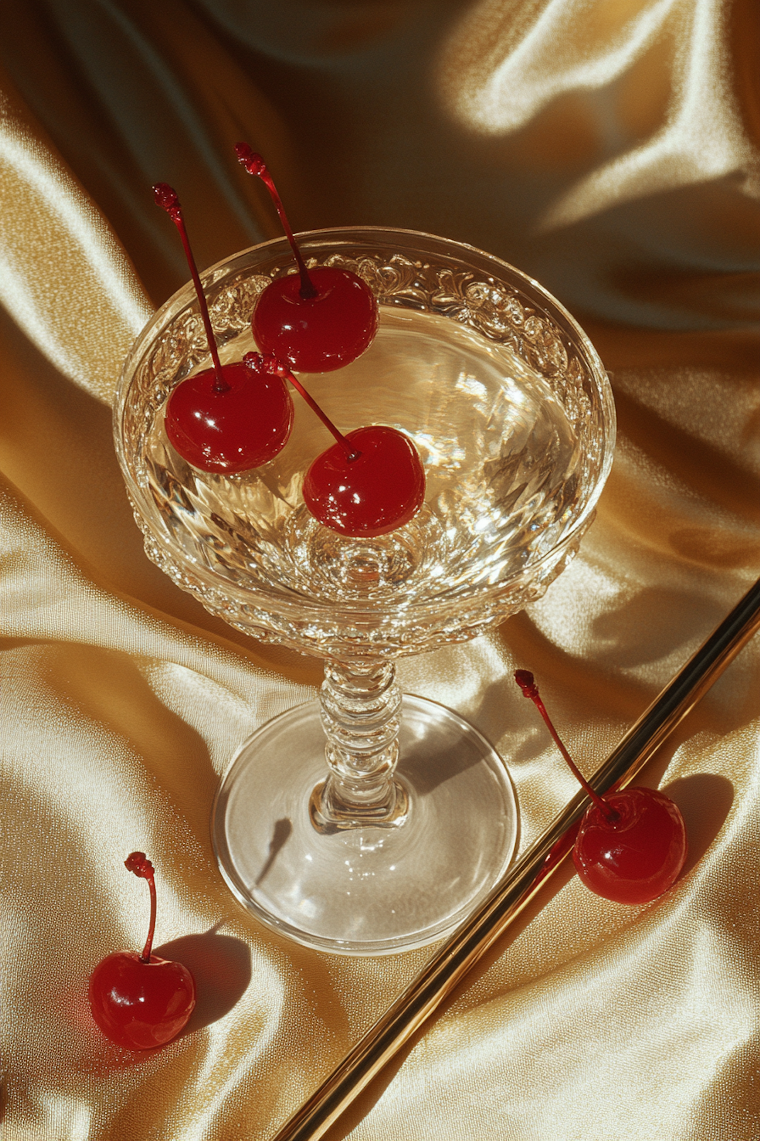 Luxurious Glass with Cherries