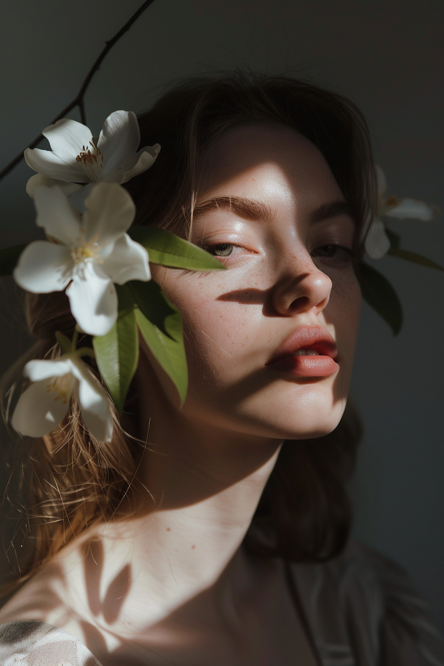 Serene Floral Portrait