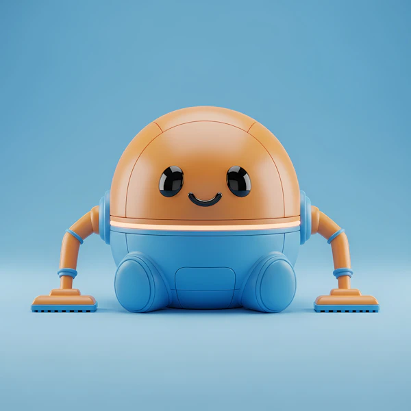 Cheerful Cartoon Robot