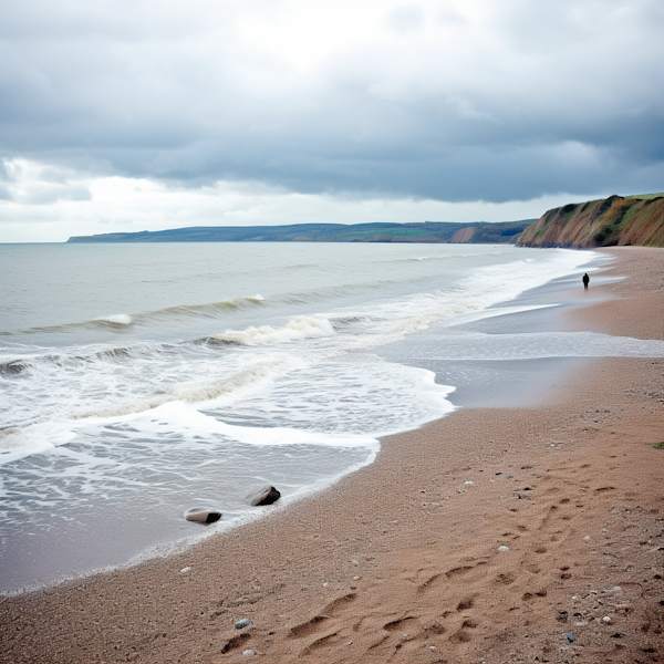 Solitary Contemplation on a Cool Toned Coastal Expanse