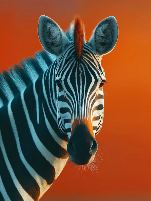 Zebra Close-Up Portrait