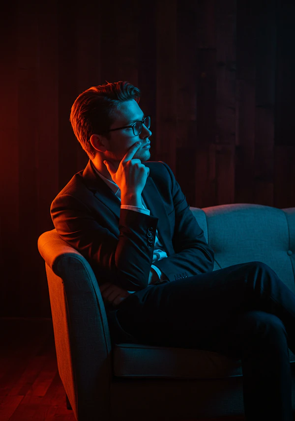 Contemplative Man Portrait