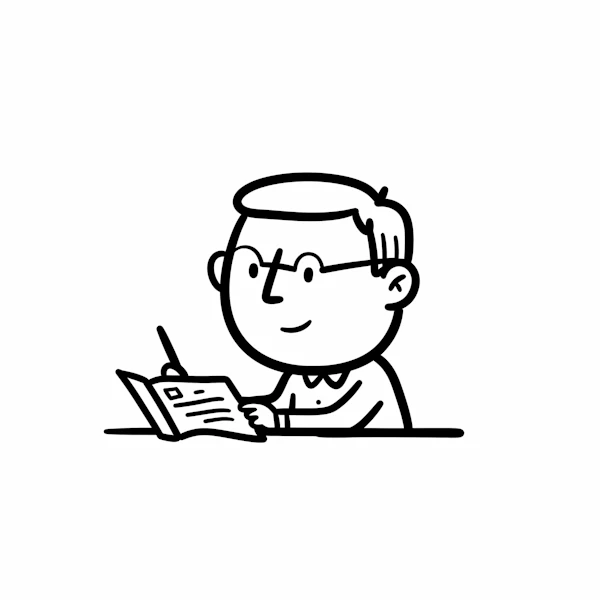 Cartoon Writing Scene