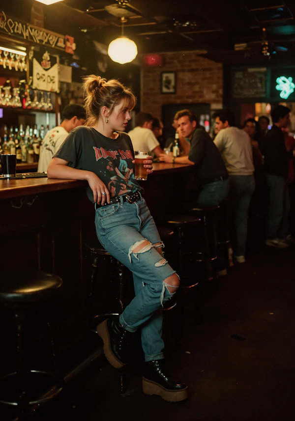 Woman at Bar Counter