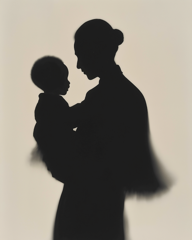 Silhouette of Parent and Baby