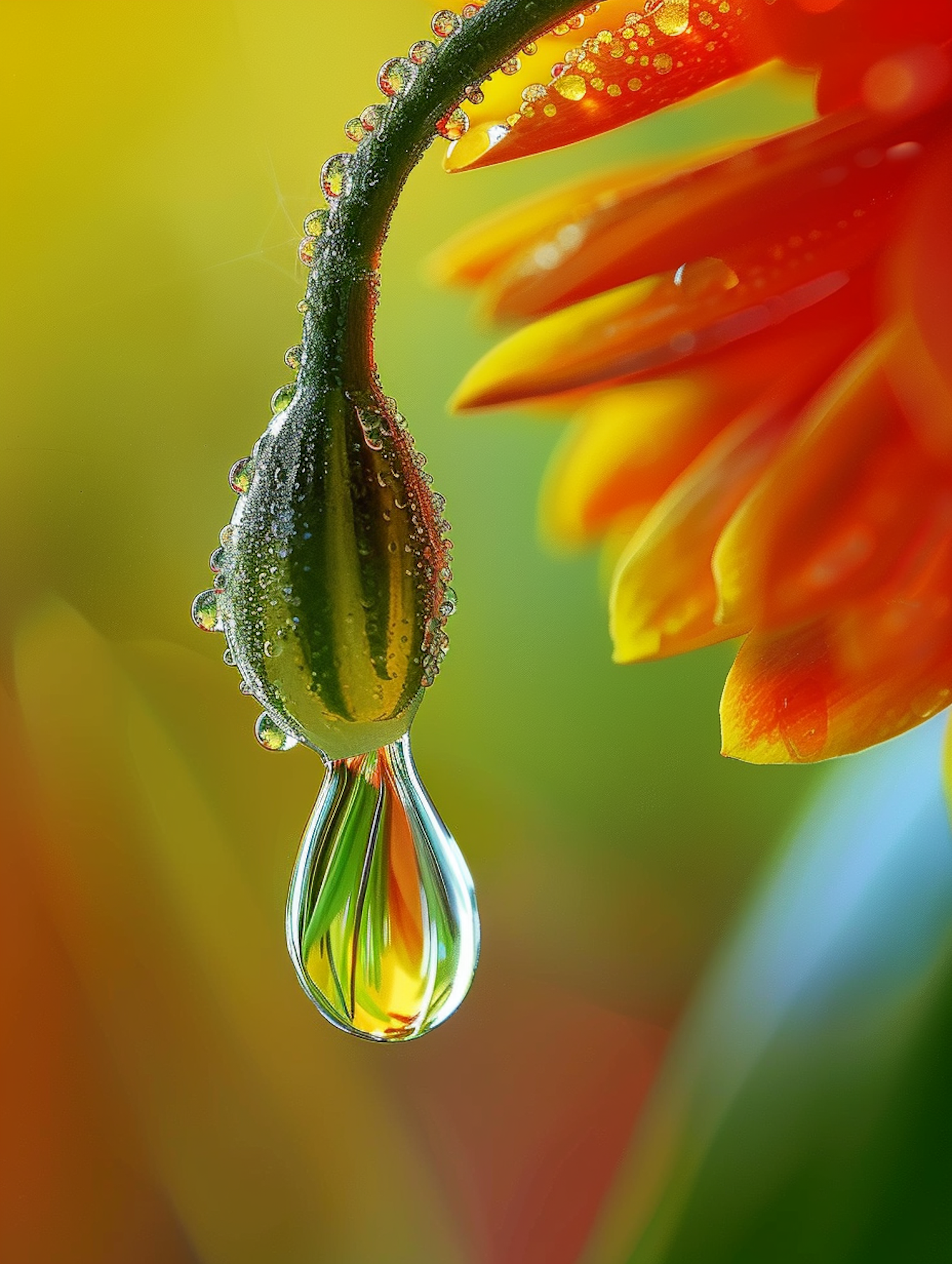 Water Droplet on Plant Stem