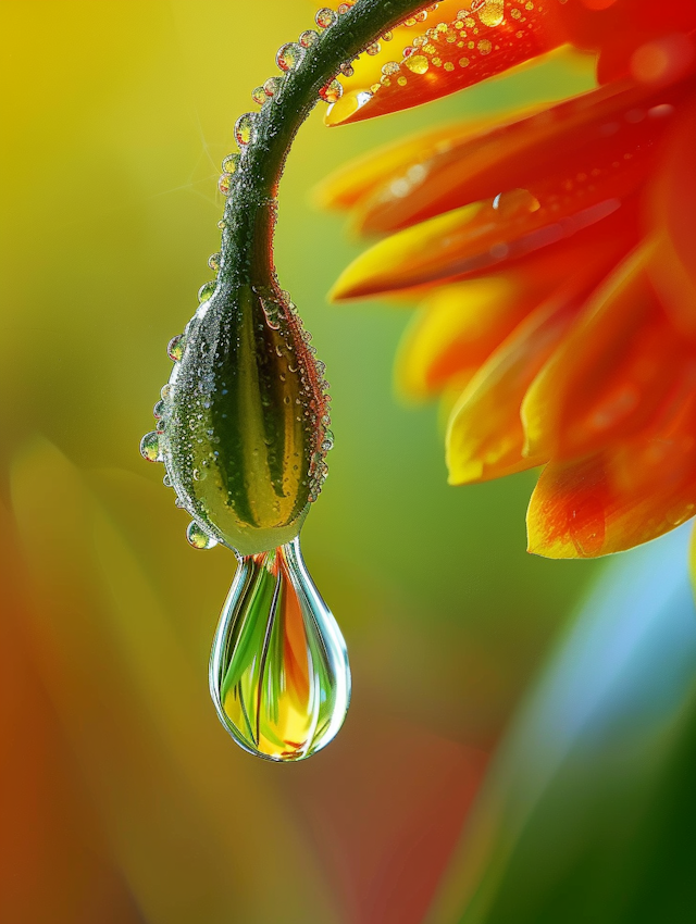 Water Droplet on Plant Stem