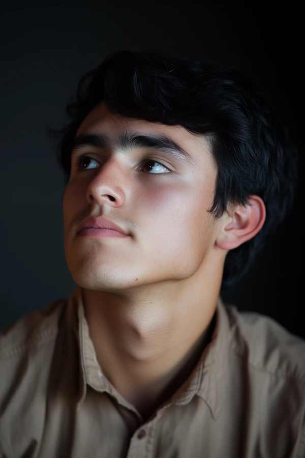 Contemplative Young Man