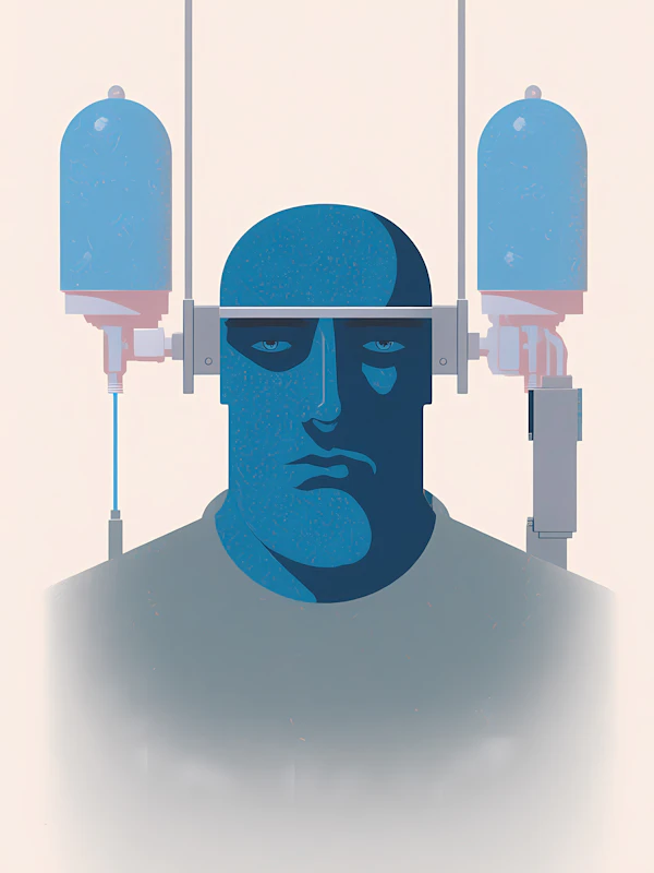 Futuristic Blue Portrait