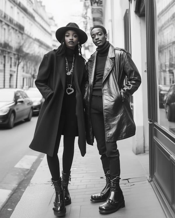Stylish Duo on City Street