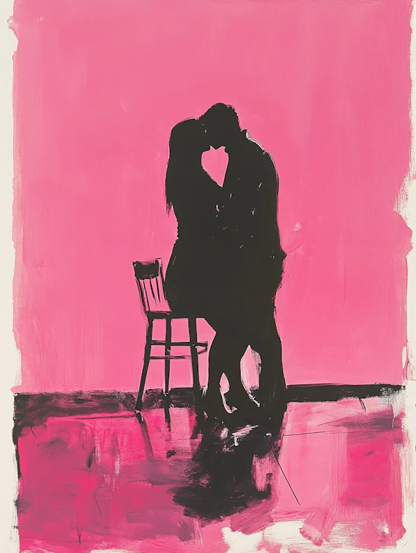 Silhouette of a Couple in Love
