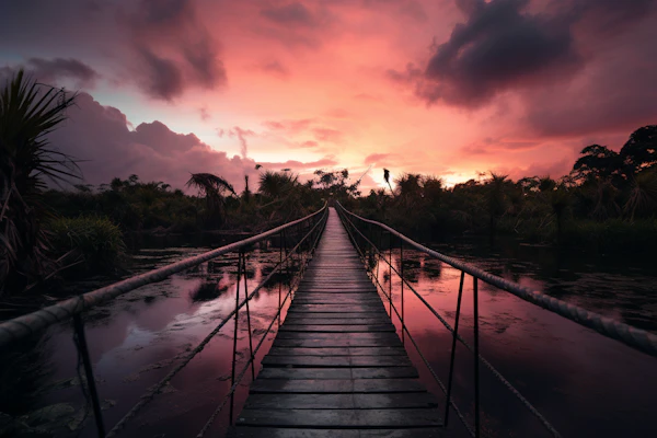 Serene Sunset Bridge