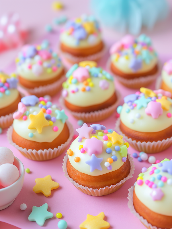 Vibrant Cupcake Display