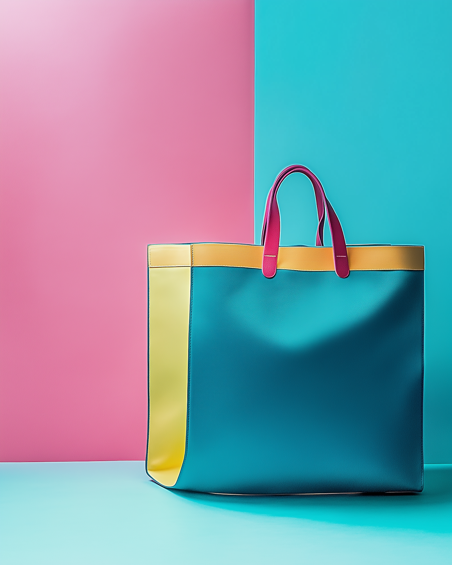 Stylish Tote Bag on Vibrant Background