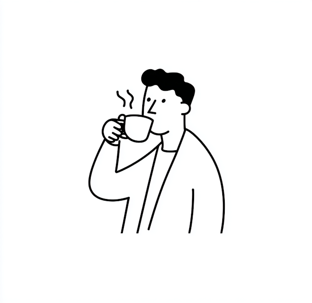 Minimalist Coffee Drawing