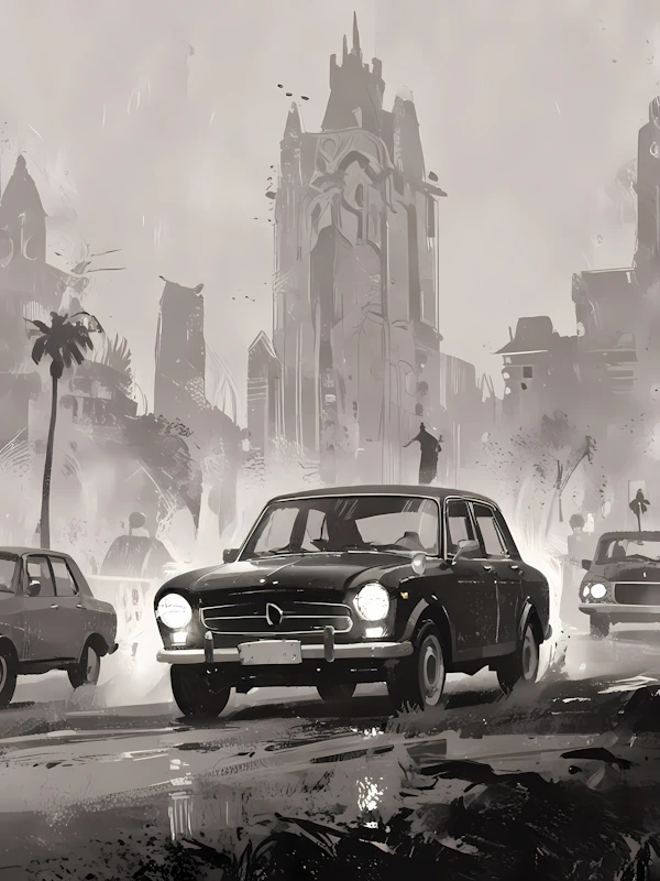 Vintage Urban Streetscape