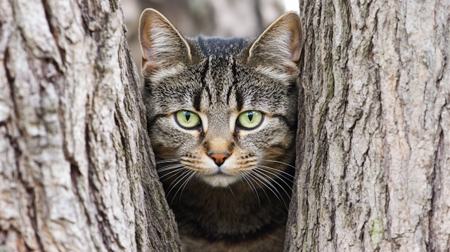 Tabby Cat in Natural Setting