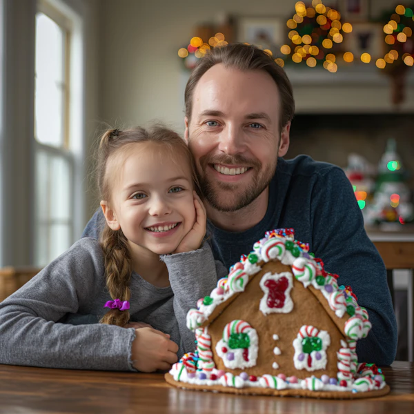 Family Bonding with Gingerbread House