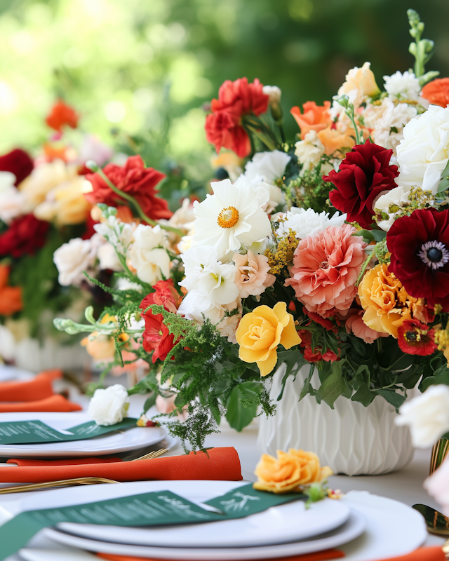 Elegant Floral Centerpiece on Dining Table