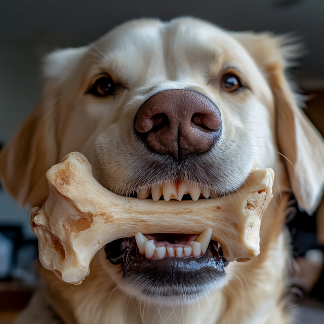 Golden Retriever with Bone