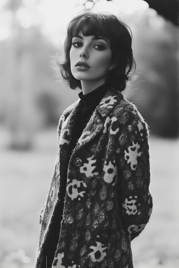 Contemplative Woman in Monochrome