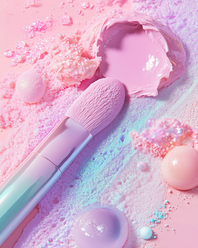 Makeup Brush and Pastel Powders