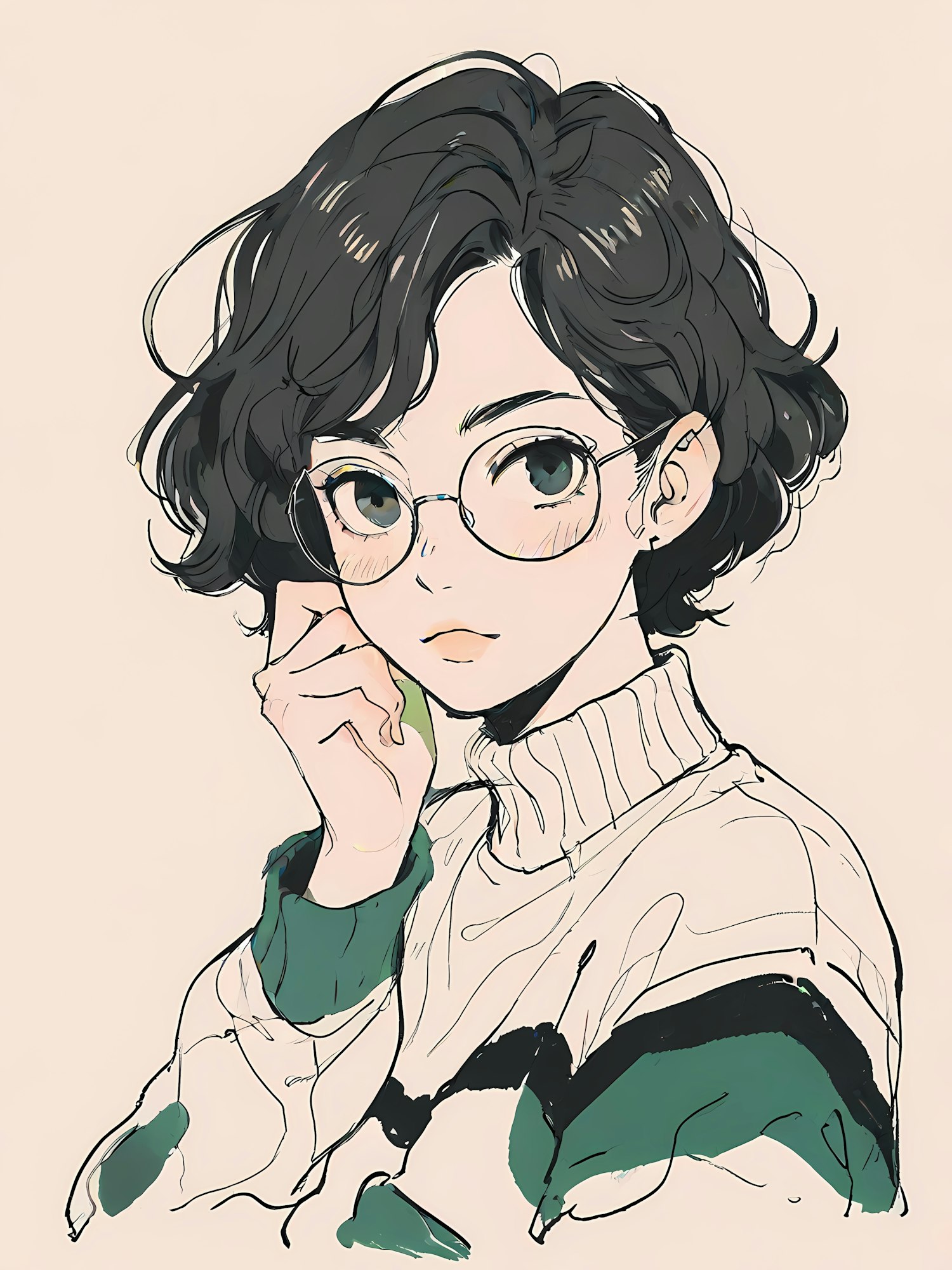 Contemplative Character Illustration