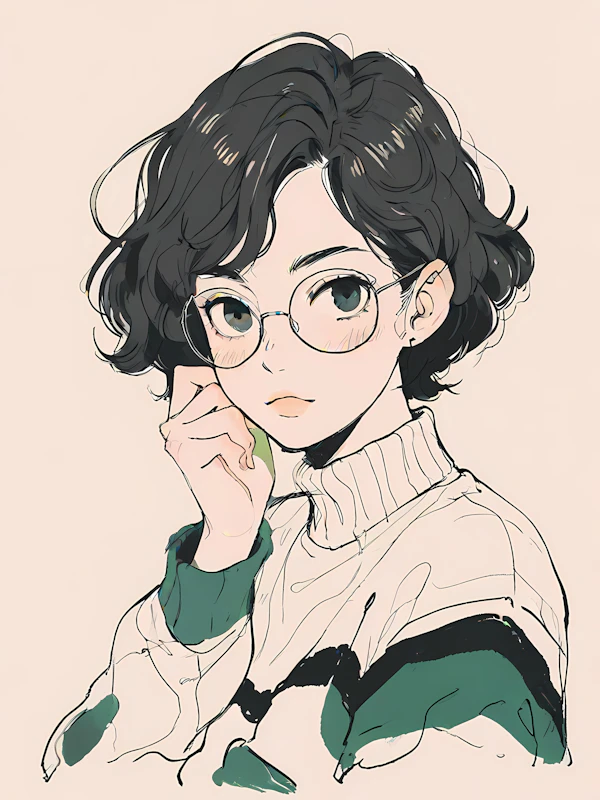 Contemplative Character Illustration