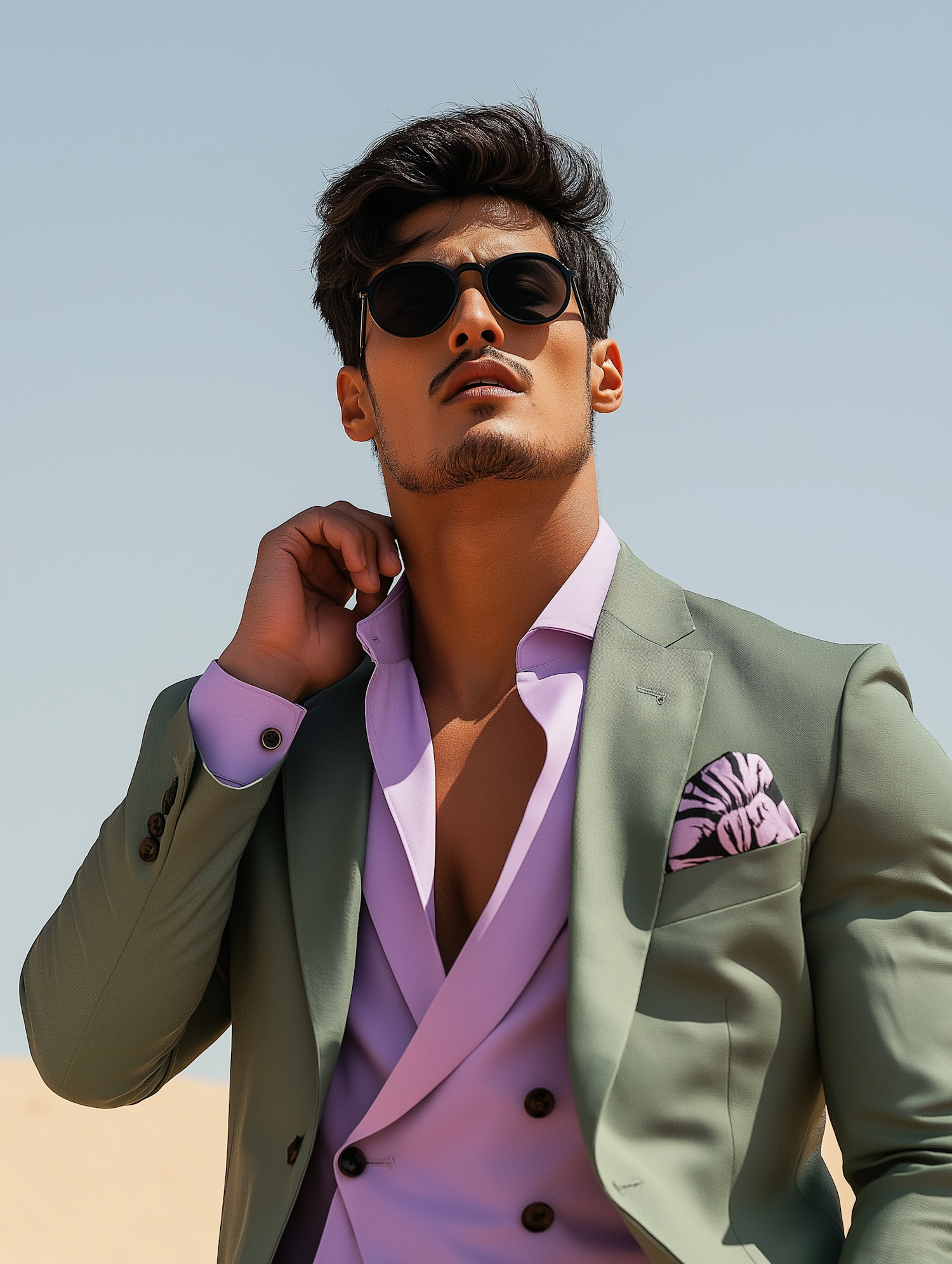 Stylish Man in Green Suit