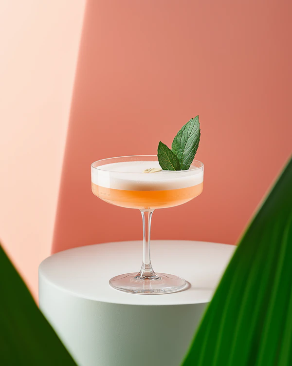 Elegant Cocktail with Mint Garnish