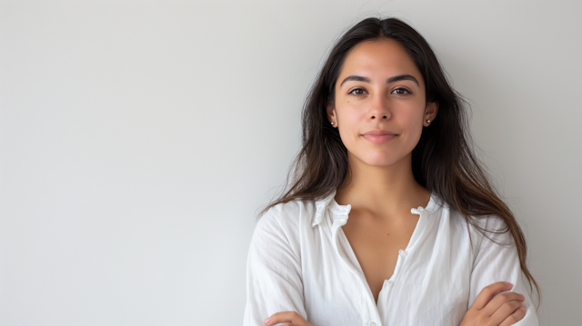 Friendly Approachability - Minimalist Young Woman Portrait