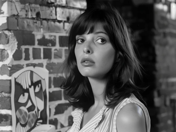 Contemplative Young Woman in Monochrome